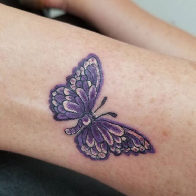 Color Purple Butterfly Tattoo