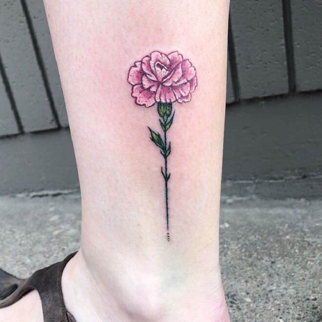 Color Small Flower Tattoo