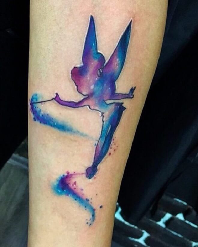 Color Tinkerbell Tattoo
