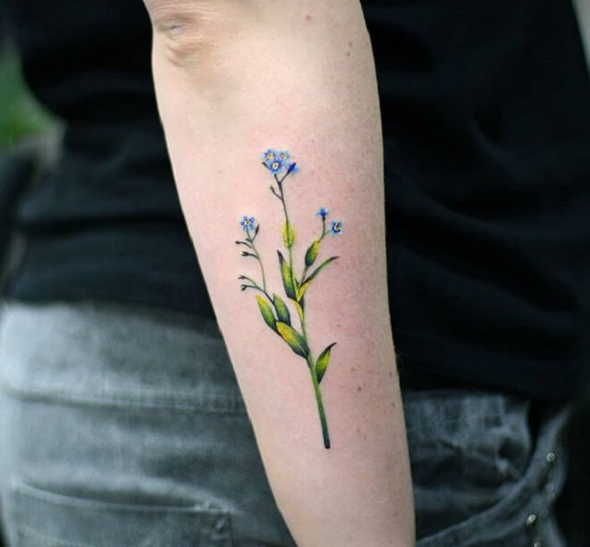 Cool Forget Me Not Tattoo