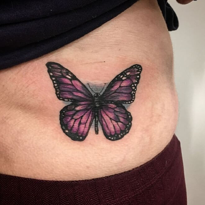 Cover up Purple Butterfly Tattoo