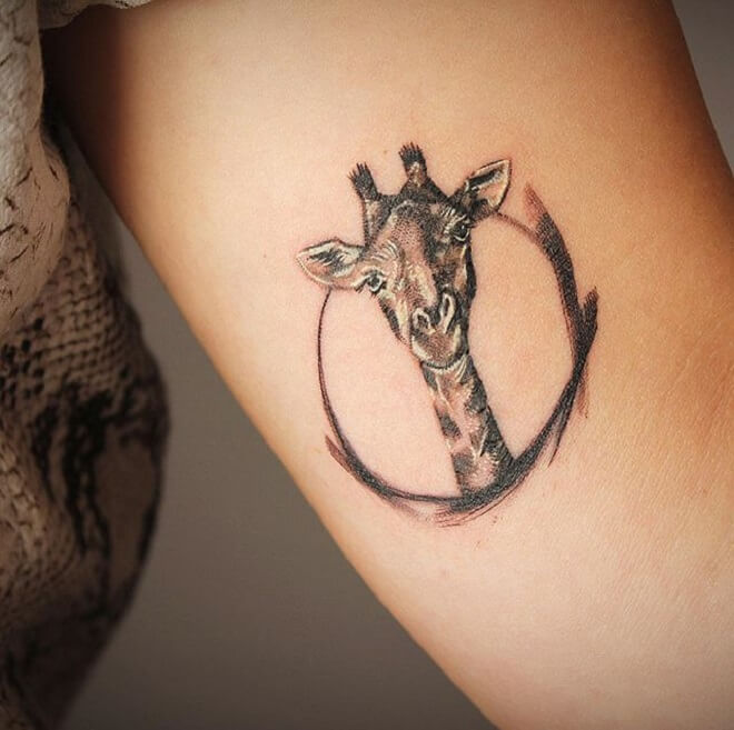 Cute Giraffe Tattoo. 