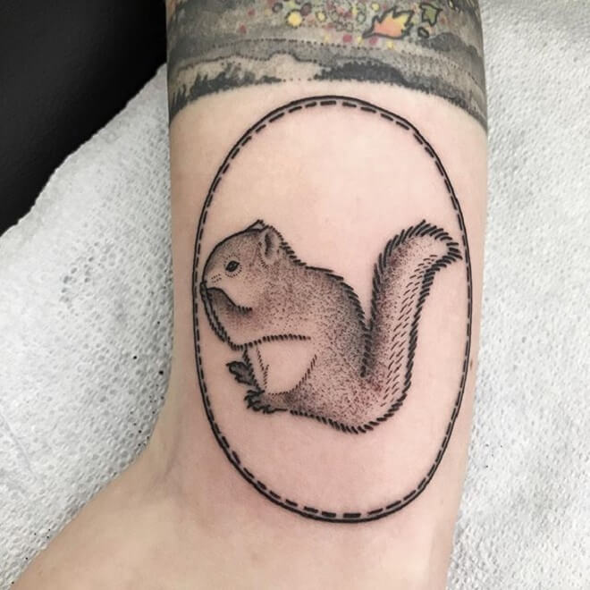 Cute Squirrel Tattoo