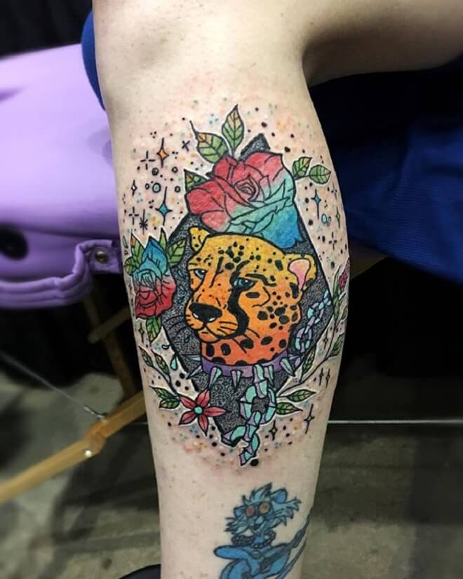 Dot Work Leopard Tattoo