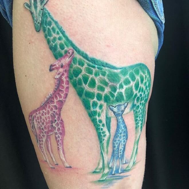 Family Giraffe Tattoo