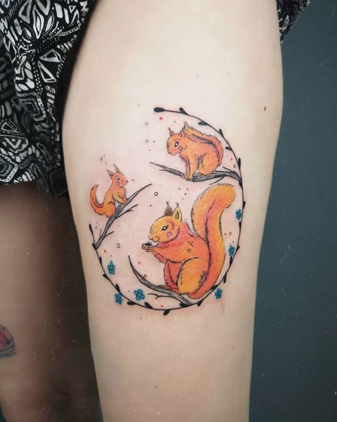 Family Squirrel Tattoo. 