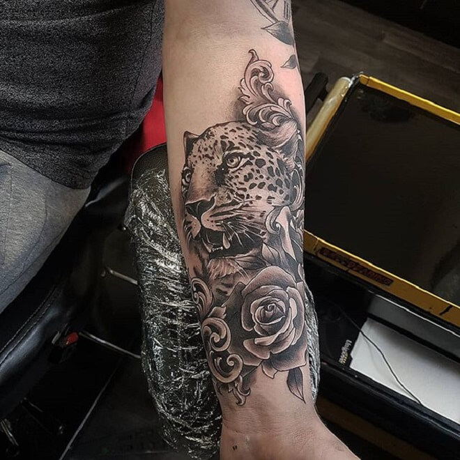 Filigree Leopard Tattoo