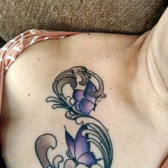 Finest Purple Butterfly Tattoo