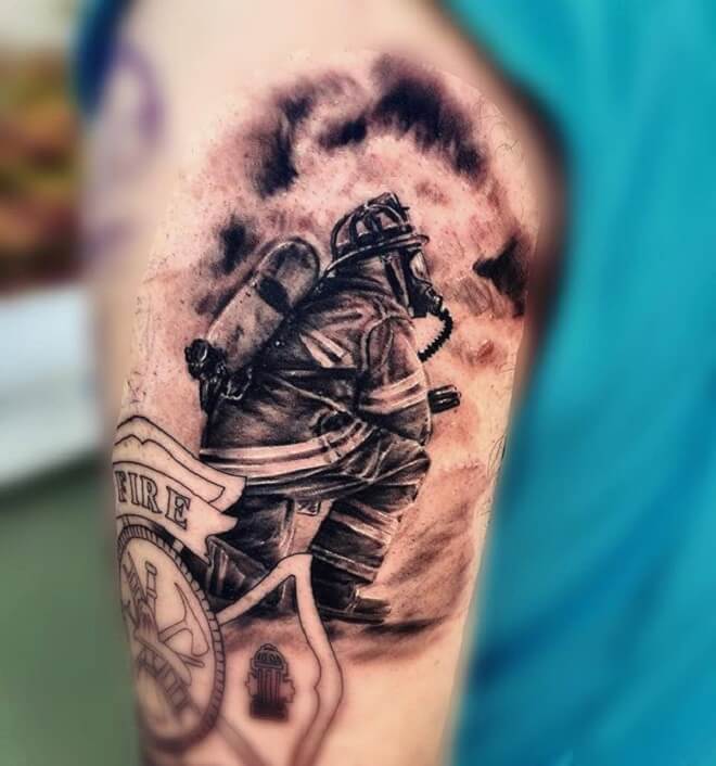 Firefighter Tattoo Men