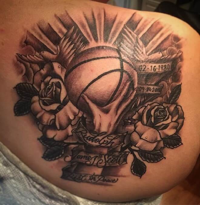 Flower Basketball Tattoo