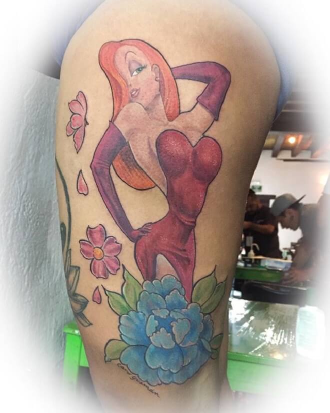 Flower Jessica Rabbit Tattoo