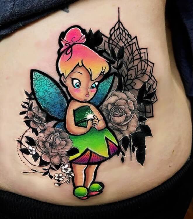 Flower Tinkerbell Tattoo