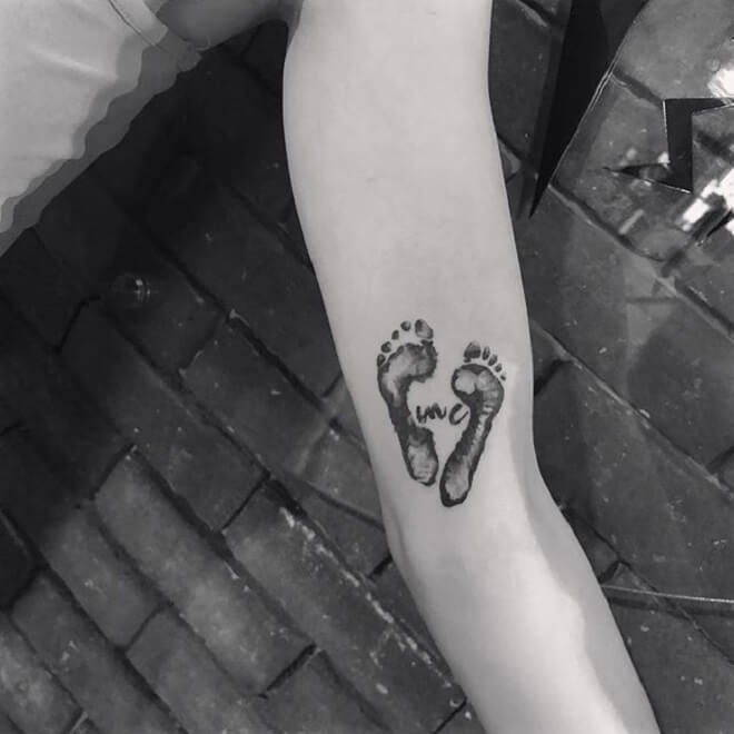 Footprint Black Art Tattoo