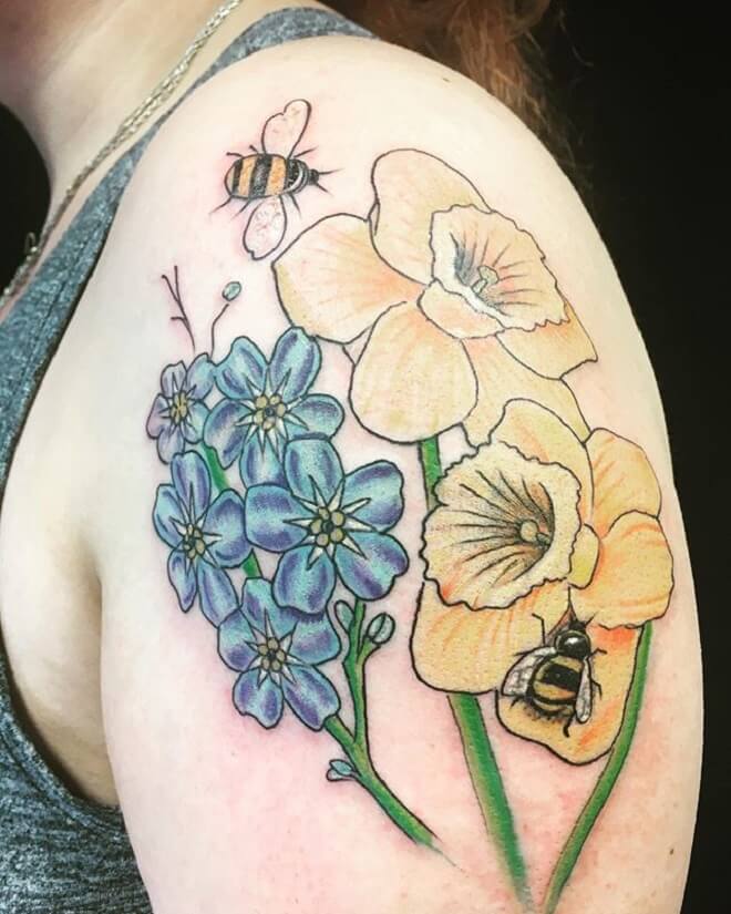 Forget Me Not Tattoo Style