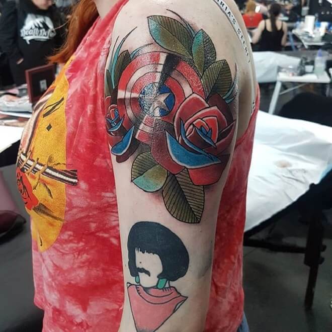 Girl Captain America Tattoo
