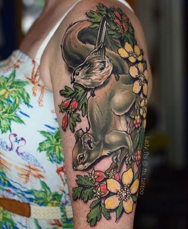 Girl Squirrel Tattoo