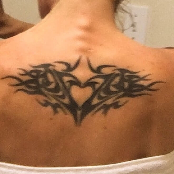Girl Upper Back Tattoo