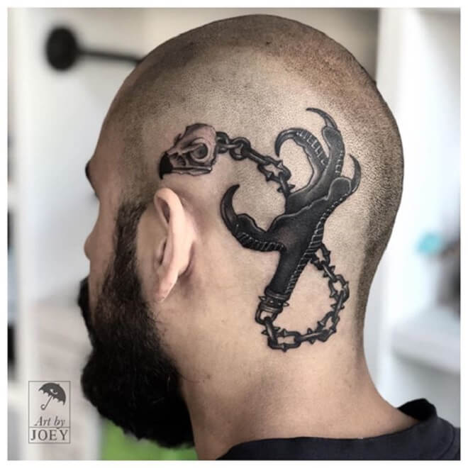 Head Chain Tattoo