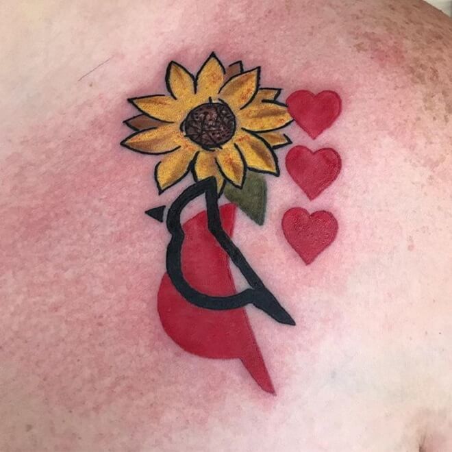 Heart Cardinal Tattoo