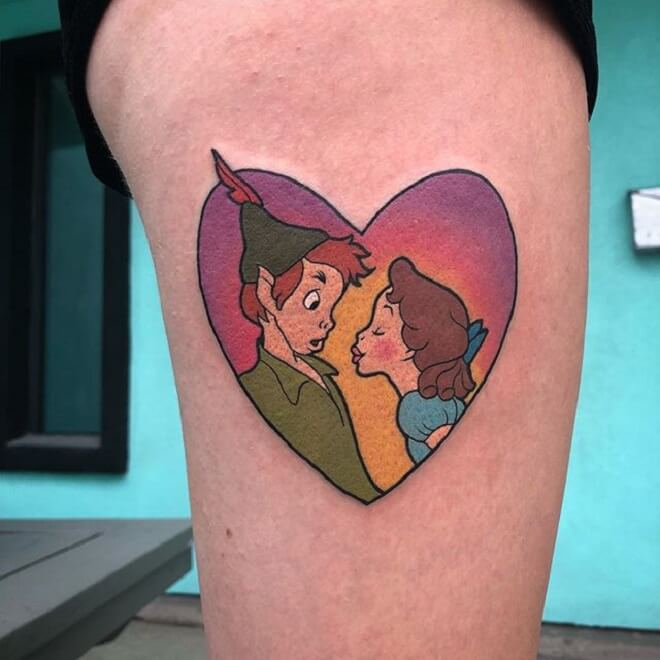 Heart Peter Pan Tattoo