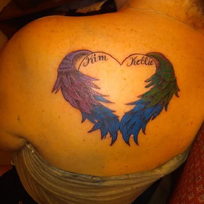 Heart with Wings Tattoo for Women