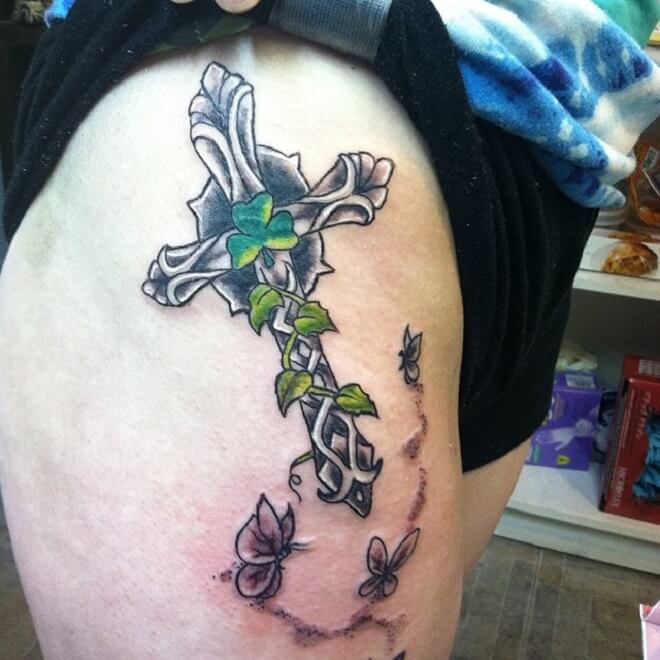 Hip Celtic Cross Tattoo