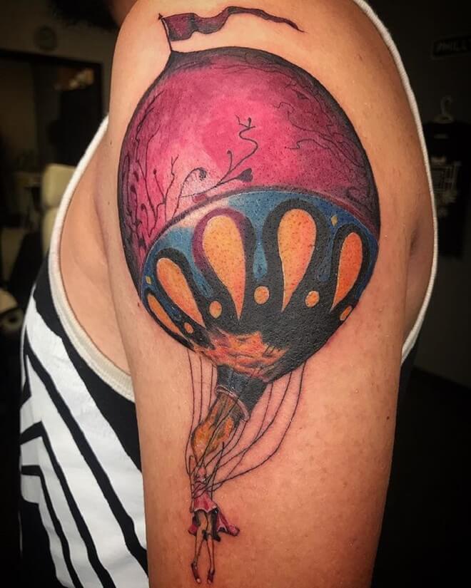 Hot Air Balloon Tattoo for Men