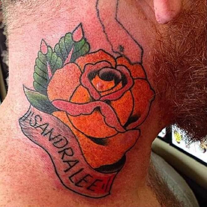 Incredible Traditional Rose Tattoo