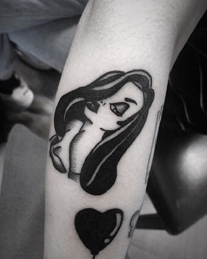 Jessica Rabbit Black Work Tattoo