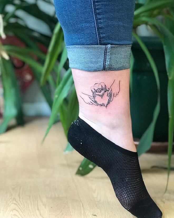Leg Claddagh Tattoo