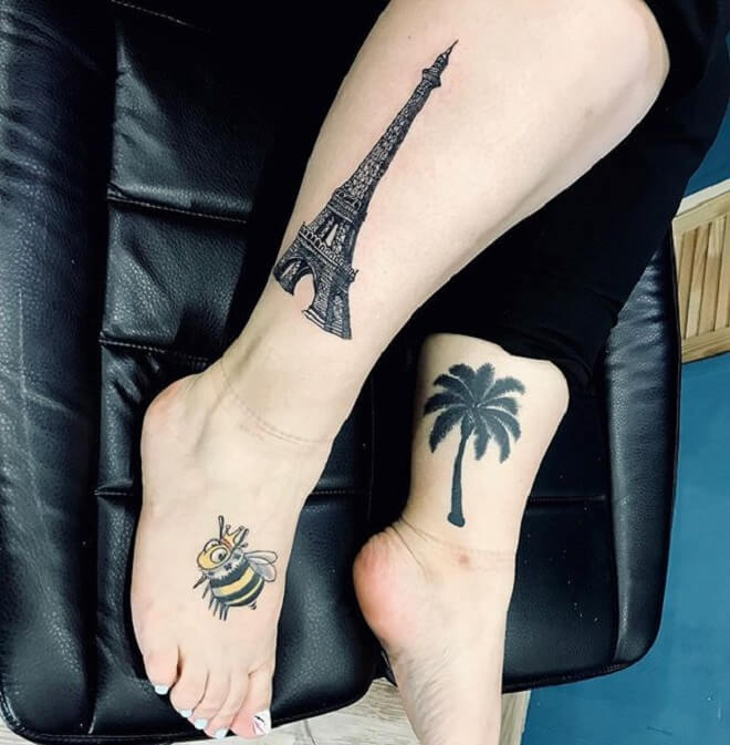 Leg Eiffel Tower Tattoo