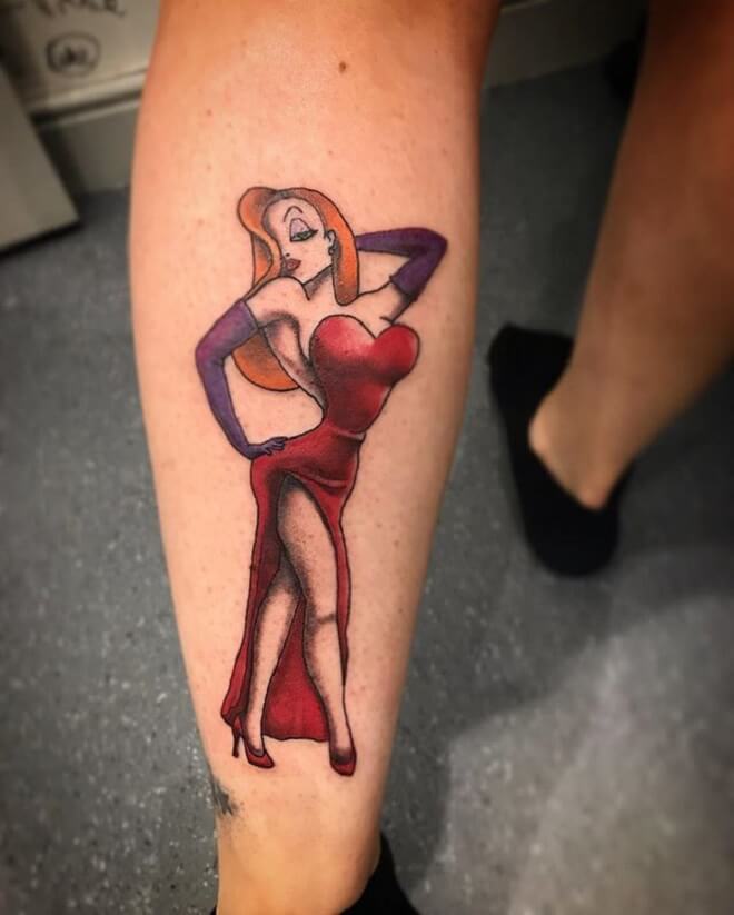 Leg Jessica Rabbit Tattoo