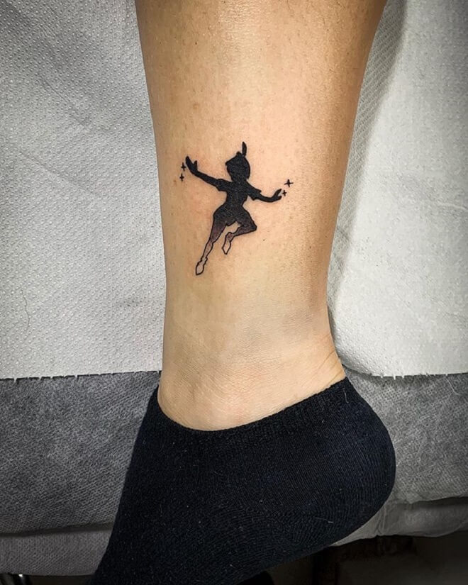 Leg Peter Pan Tattoo