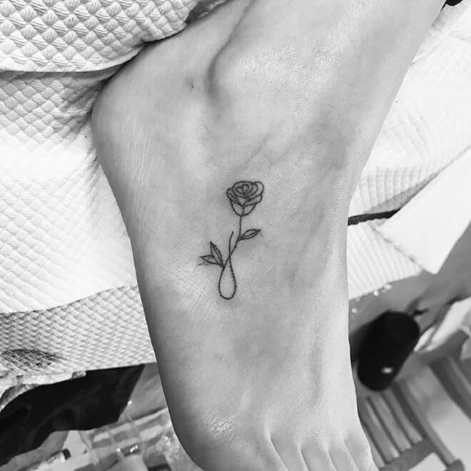 Leg Small Flower Tattoo