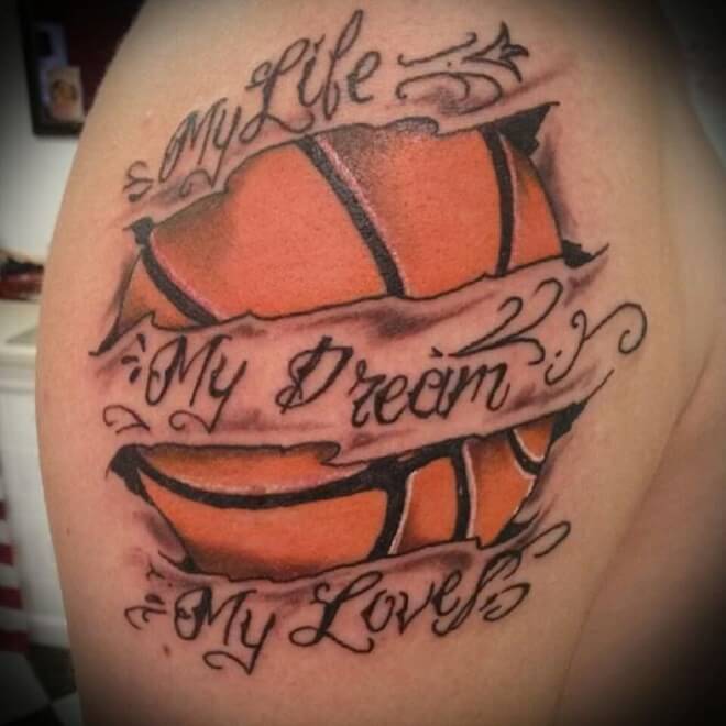 Letters Basketball Tattoo