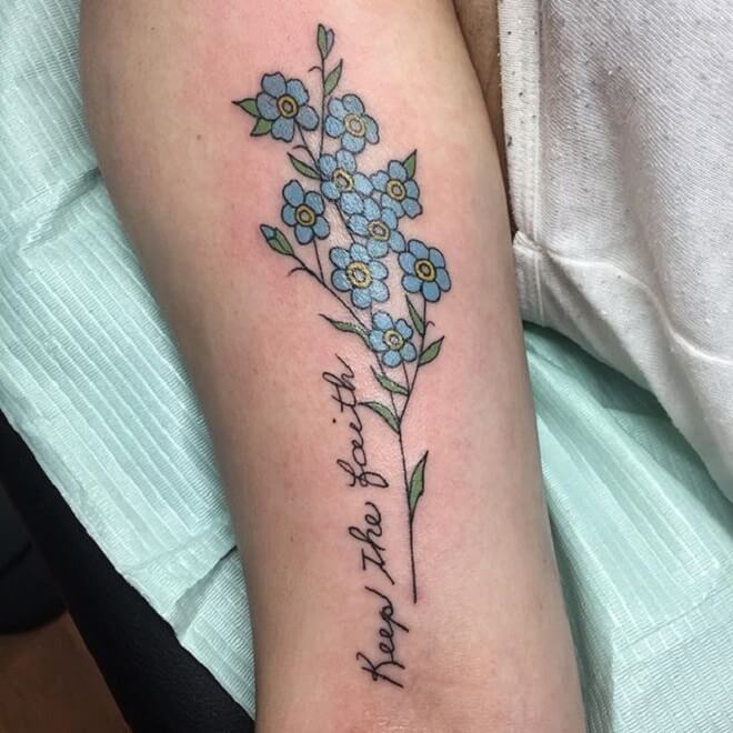 Letters Forget Me Not Tattoo