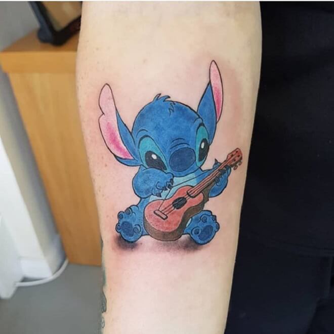 Lilo and Stitch Gitar Tattoo. 