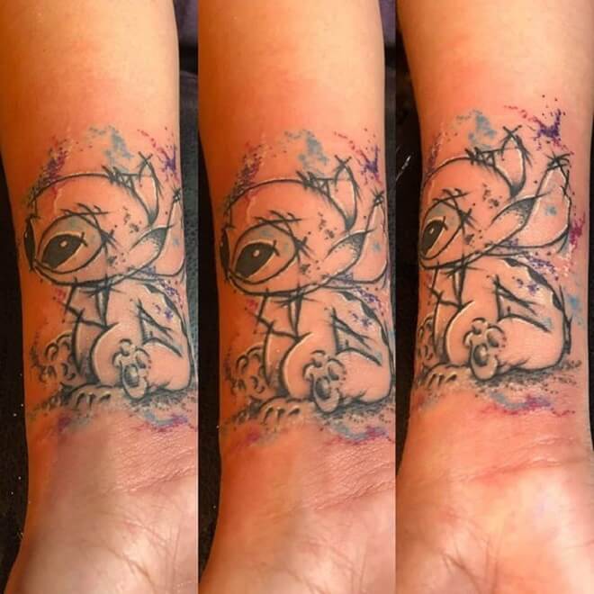Lilo and Stitch Line Tattoo