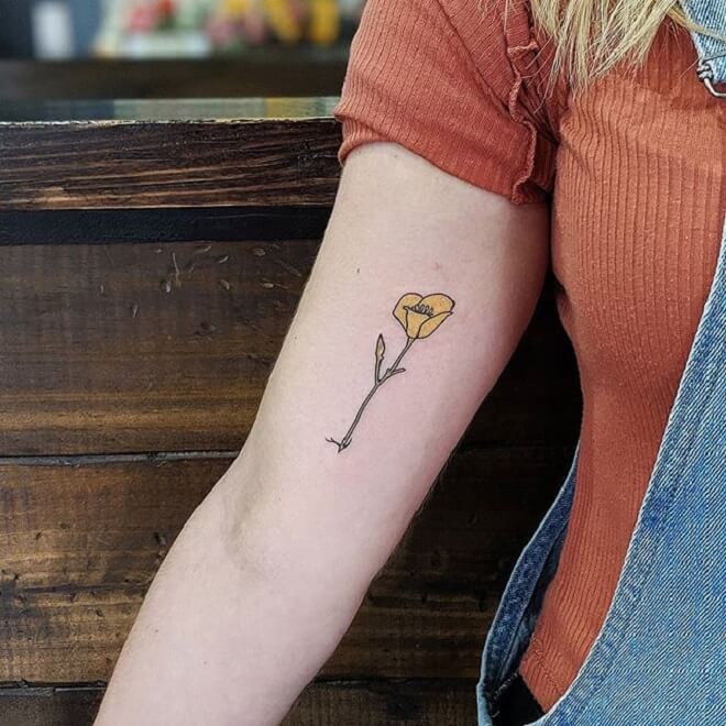 Line Small Flower Tattoo