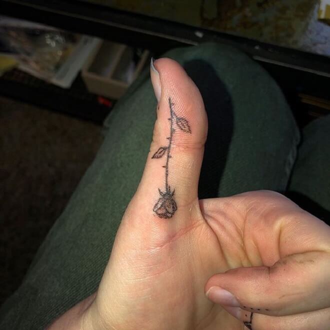 Line Thumb Tattoo