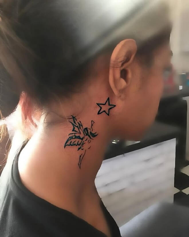 Neck Fairy Tattoo