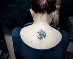 Om Upper Back Tattoo