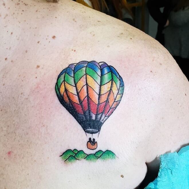 Perfect Hot Air Balloon Tattoo