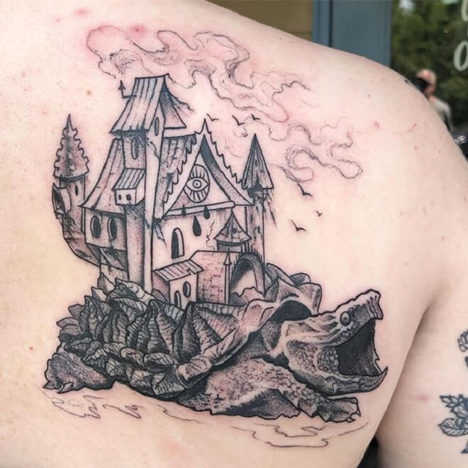 Powerful Castle Tattoo