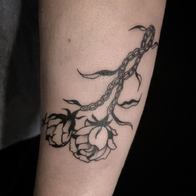 Rose Chain Tattoo