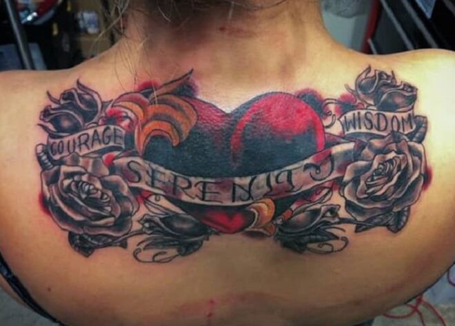 Rose Upper Back Tattoo