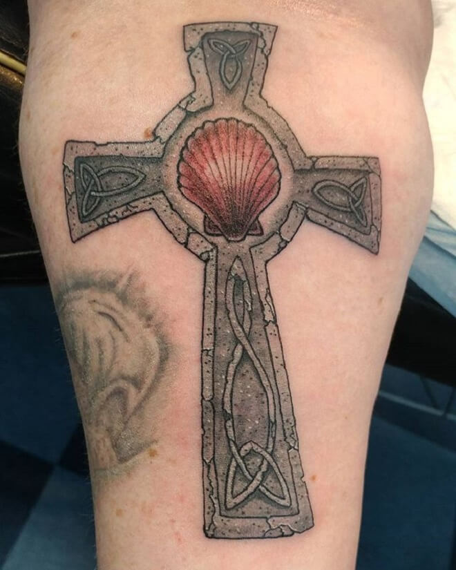 Shell Celtic Cross Tattoo