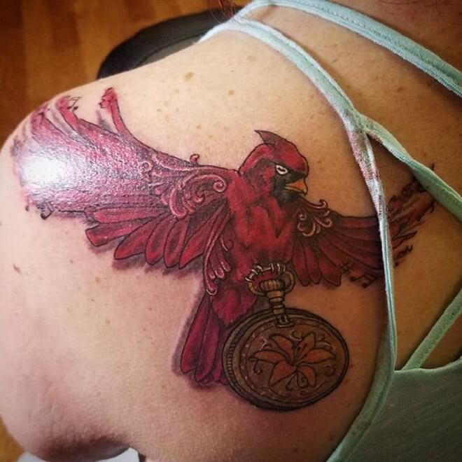Shoulder Cardinal Tattoo
