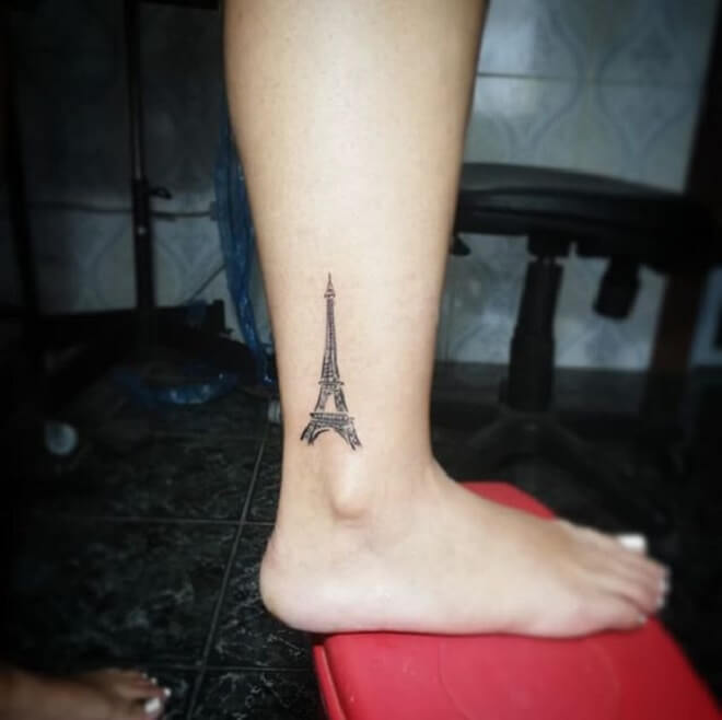 Simple Eiffel Tower Tattoo