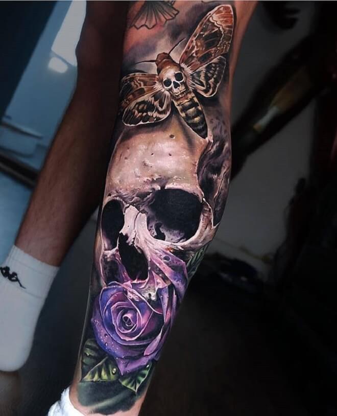 Skull Death Moth Tattoo